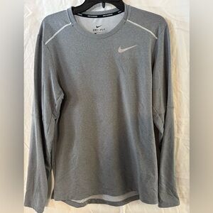 Nike Men's Gray Dri-FIT Long Sleeve Shirt